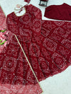 BANDHANI PRINT VIRAL ANARKALI GOWN IN 4 COLORS