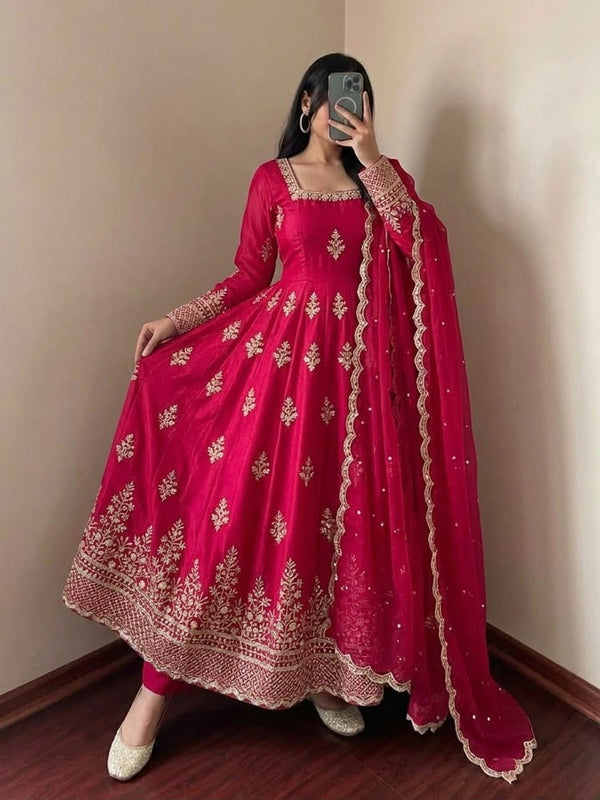 FENDY SILK SEQUENCE WORK BEAUTIFUL GOWN