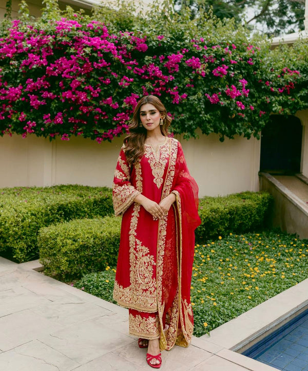 KARVA CHAUTH RED PALAZZO SALWAR SET