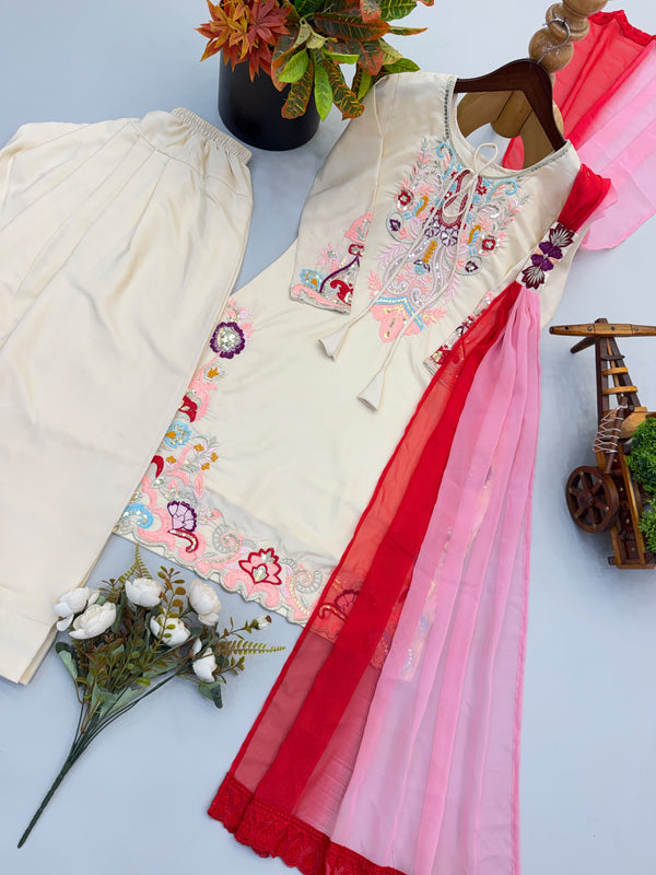 Natural satin Farshi salwar set online