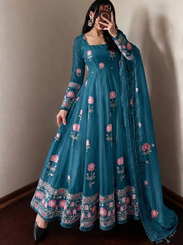 READY TO WEAR GOWN IN FENDY SILK FABRIC