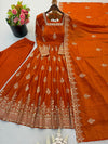 FENDY SILK SEQUENCE WORK BEAUTIFUL GOWN