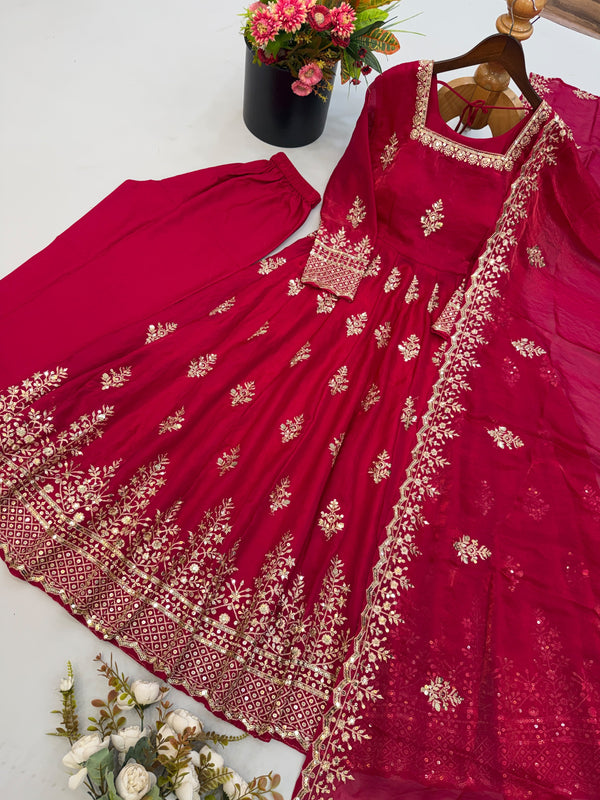 FENDY SILK SEQUENCE WORK BEAUTIFUL GOWN