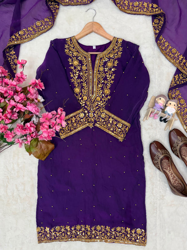 HANIA AAMIR PURPLE SHARARA SET ONLINE