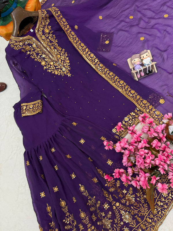 HANIA AAMIR PURPLE SHARARA SET ONLINE
