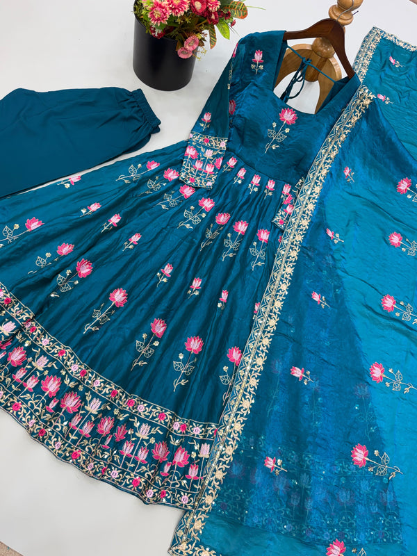 READY TO WEAR GOWN IN FENDY SILK FABRIC