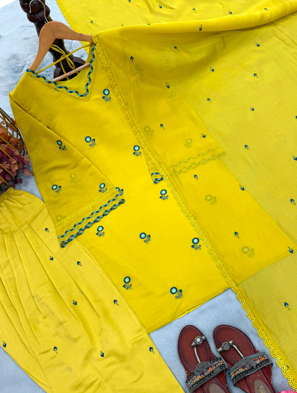 Yellow farshi palazzoparty wear dresses